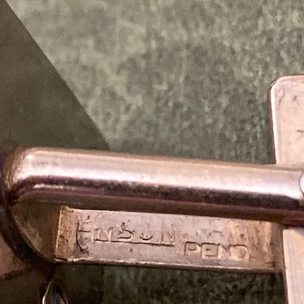 Vintage Anson Brushed Gold Art Deco Cufflinks – Patent Pending 1956-1961